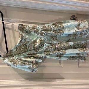 Kivari Paisley Print Dress in Light Blue and Brown